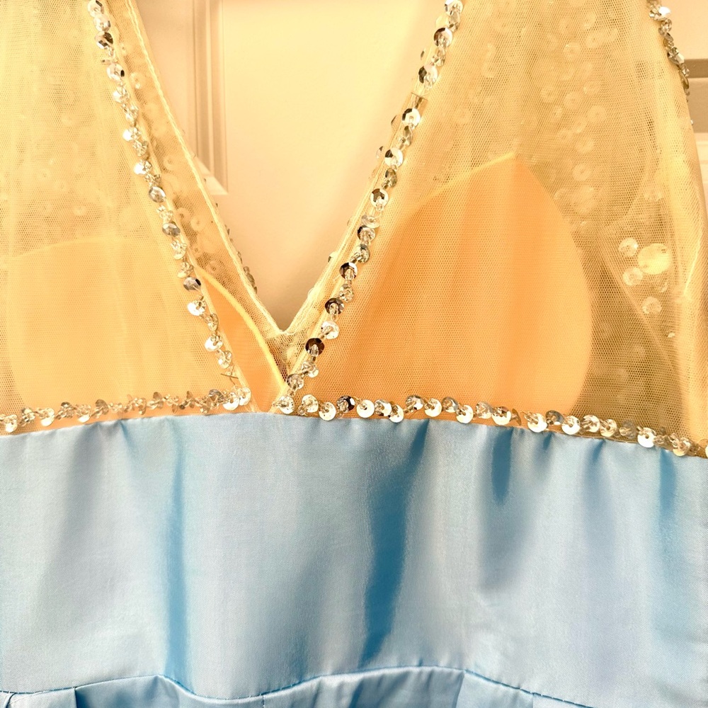 Blue Hebeos Size Small 4/6 dress long Sequins Jewels - Picture 8 of 8